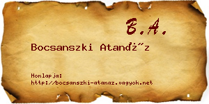 Bocsanszki Atanáz névjegykártya